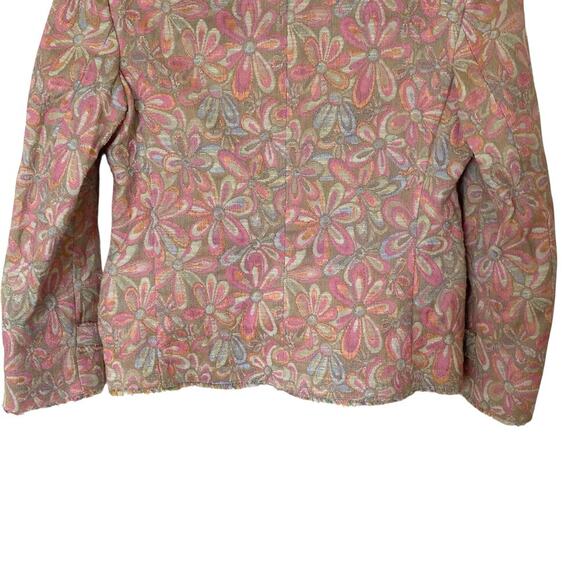 AKRIS PUNTO Floral Print Jacquard Blazer Jacket  Pink Pastel, Size 6 - Picture 8 of 13